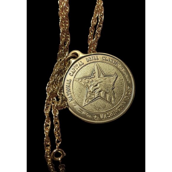 Vintage 1998 National Capital Drill Classic Medallion Necklace - Picture 2 of 8